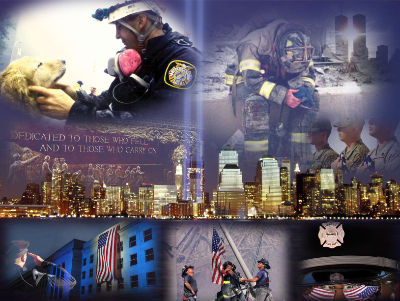 9/11 World Trade Center Memorial Banner - Custom memorial artwork and tribute design