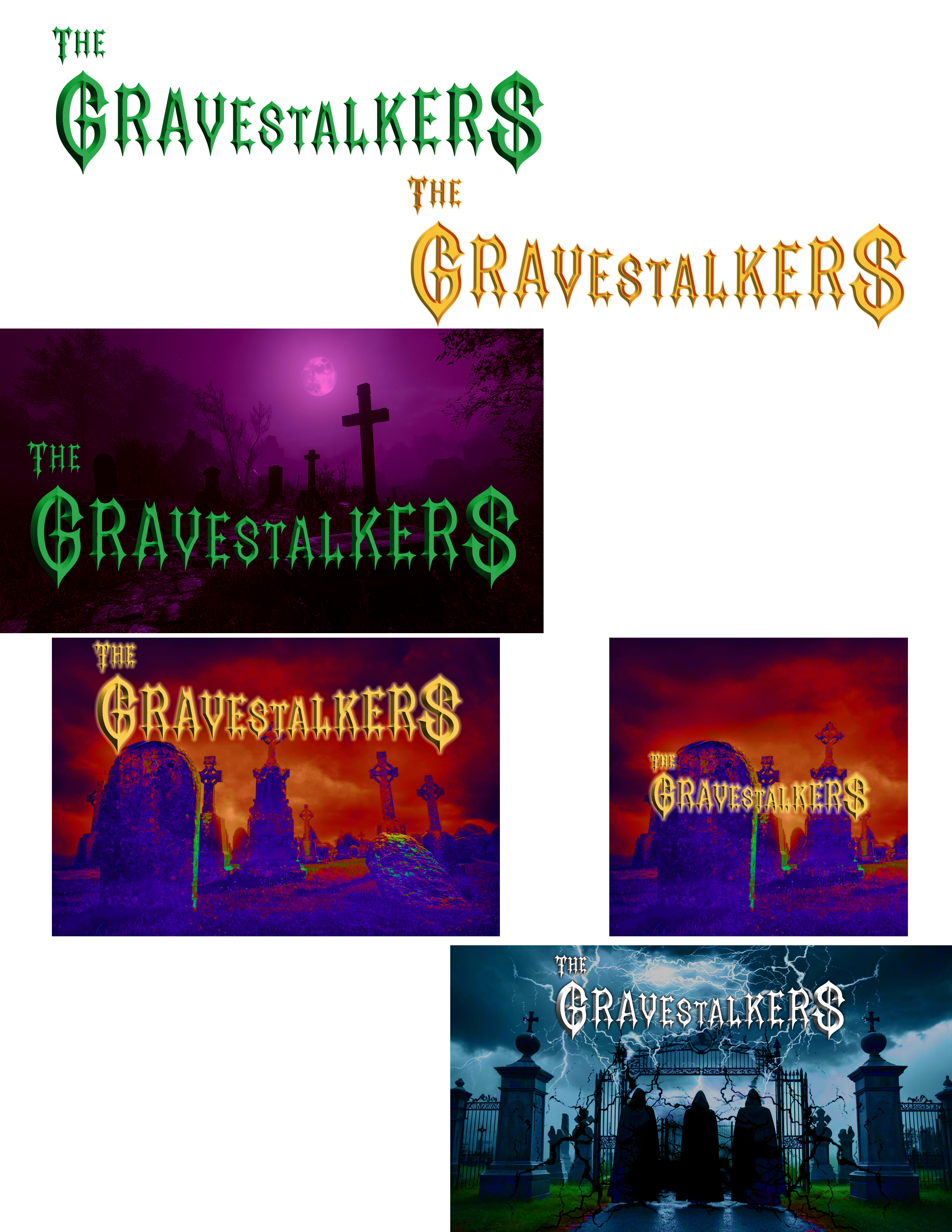 Gravestalkers Logo with concept art - Horror themed logo design