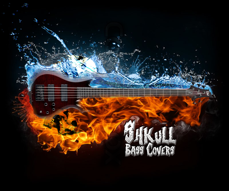Shkull Bass Logo - Music instrument logo design